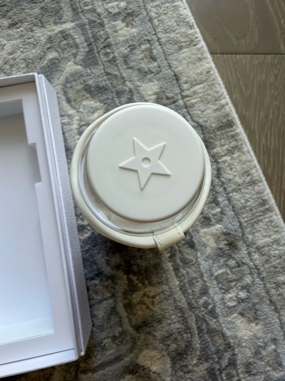 Dior White Leather Water Bottle Sleeve with Gold Hardware